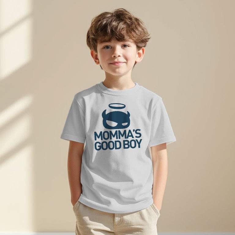 Light Grey/Dark Blue Youth Tee image