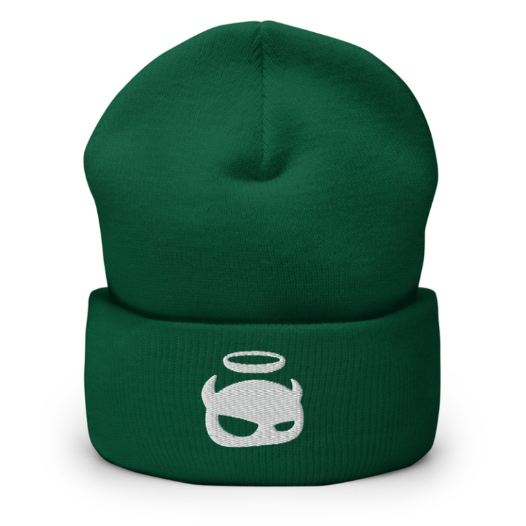 Green/White Cuffed Beanie image